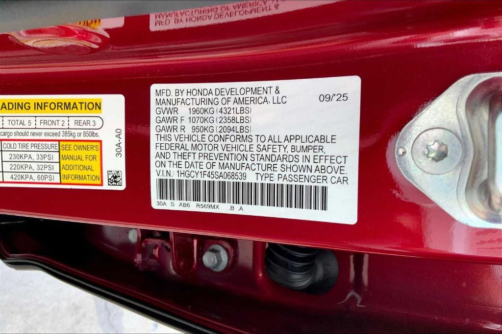 new 2025 Honda Accord car, priced at $30,750