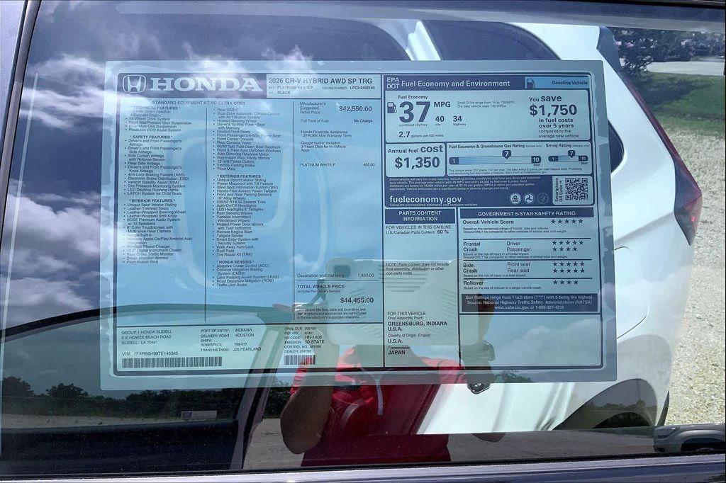 new 2026 Honda CR-V Hybrid car, priced at $44,891