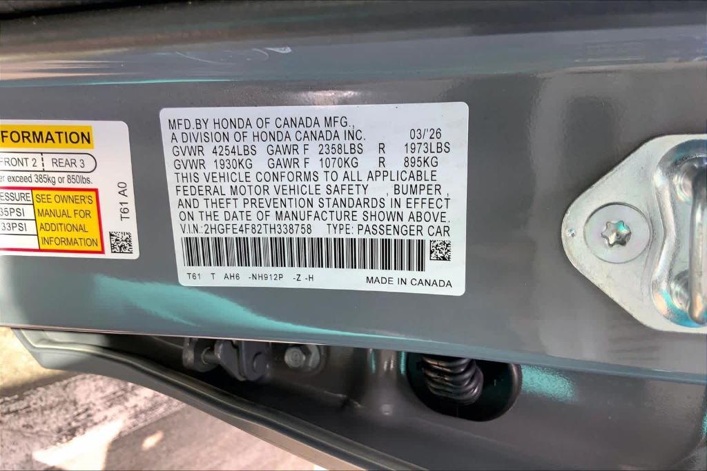 new 2026 Honda Civic Hybrid car, priced at $30,078