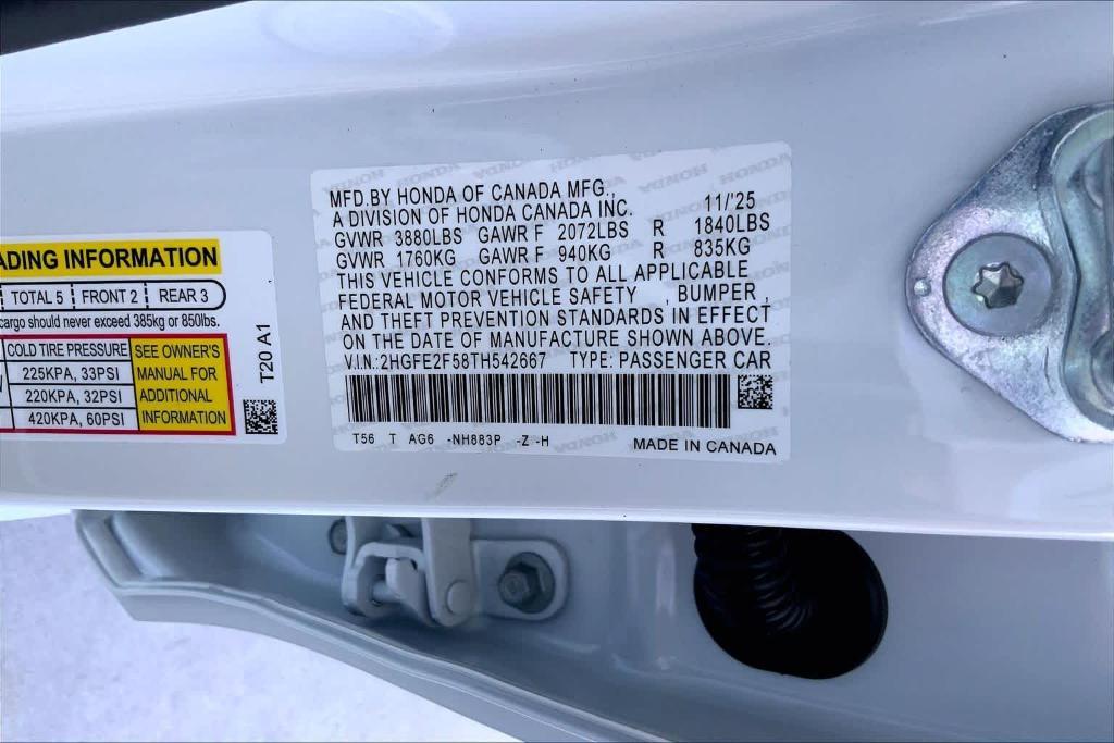 new 2026 Honda Civic car, priced at $27,474