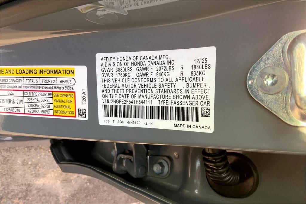 new 2026 Honda Civic car, priced at $27,955