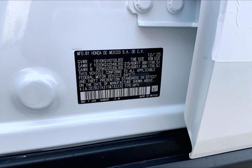 new 2026 Honda HR-V car, priced at $28,105