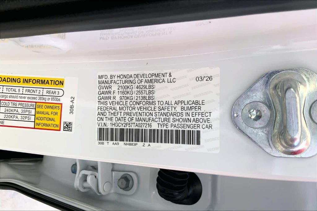 new 2026 Honda Accord Hybrid car, priced at $34,268