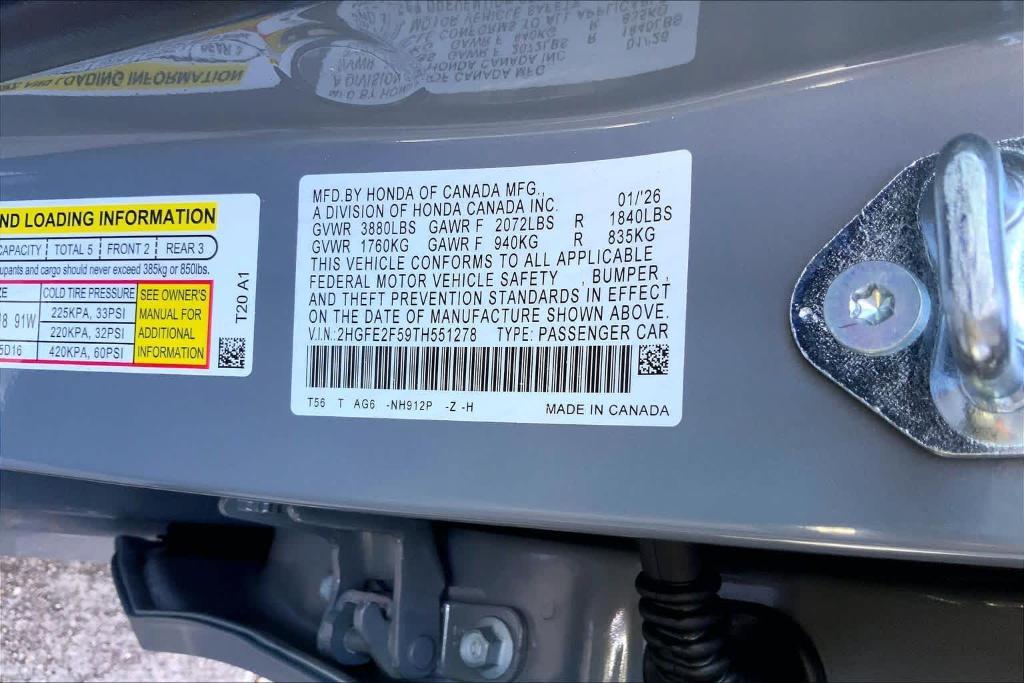 new 2026 Honda Civic car, priced at $27,569