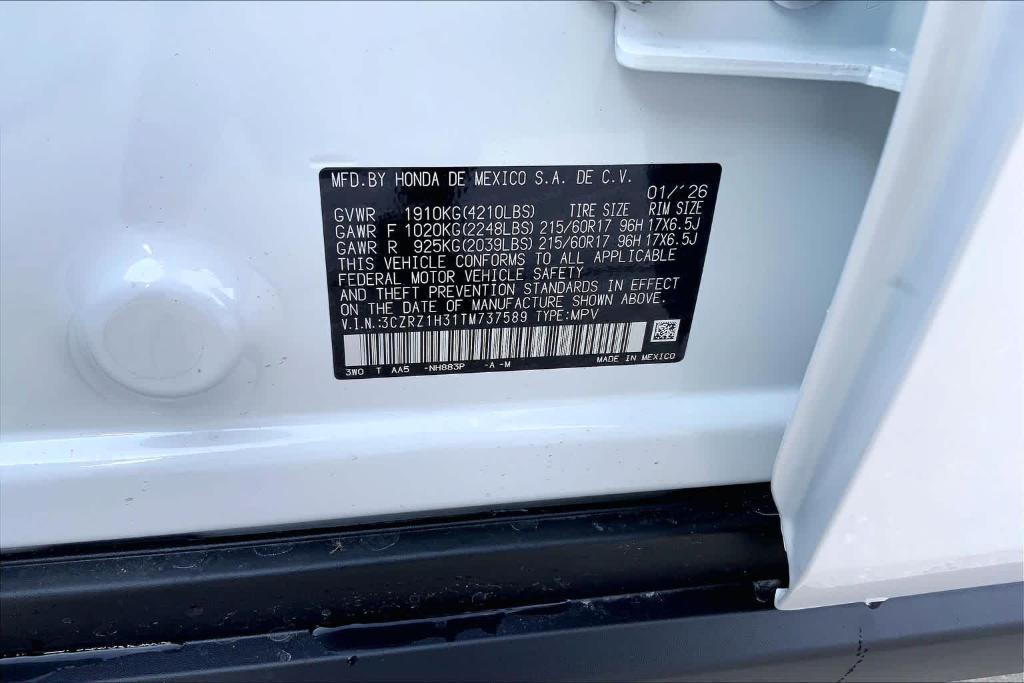 new 2026 Honda HR-V car, priced at $27,270