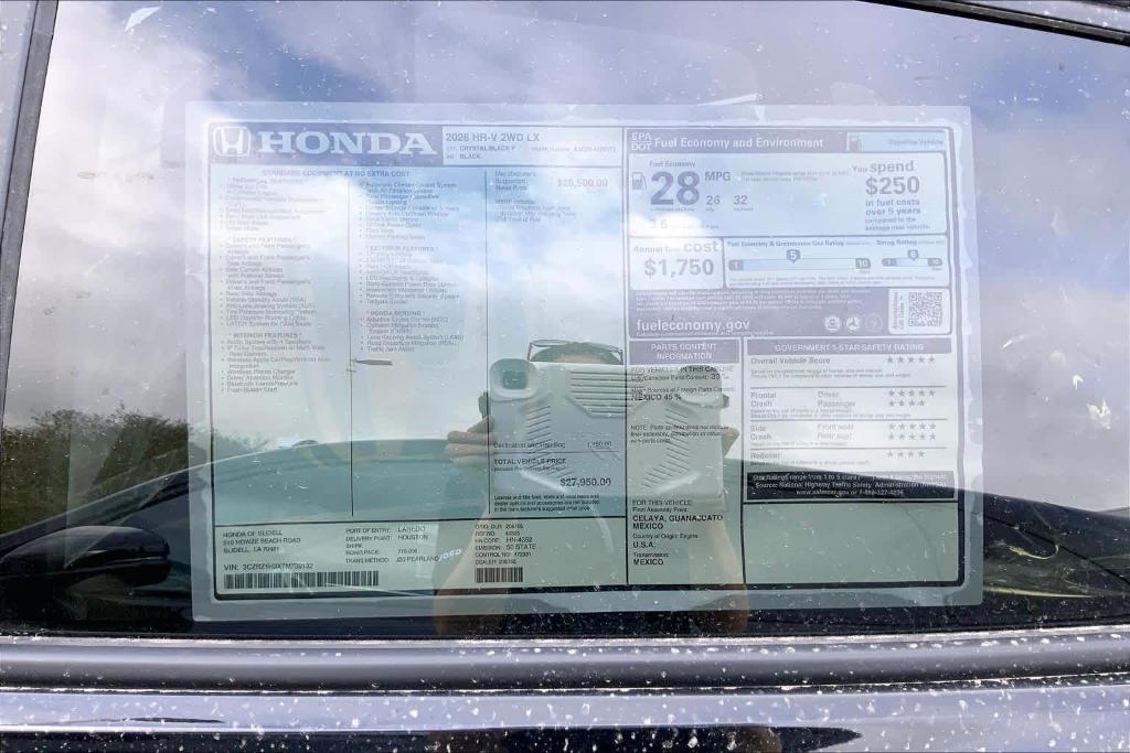 new 2026 Honda HR-V car, priced at $26,837