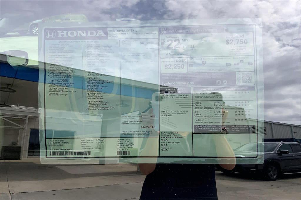 new 2026 Honda Odyssey car, priced at $42,499