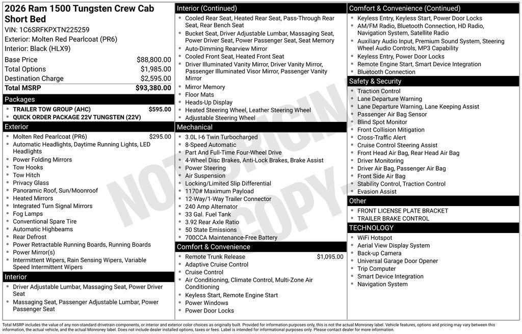 new 2026 Ram 1500 car, priced at $85,422