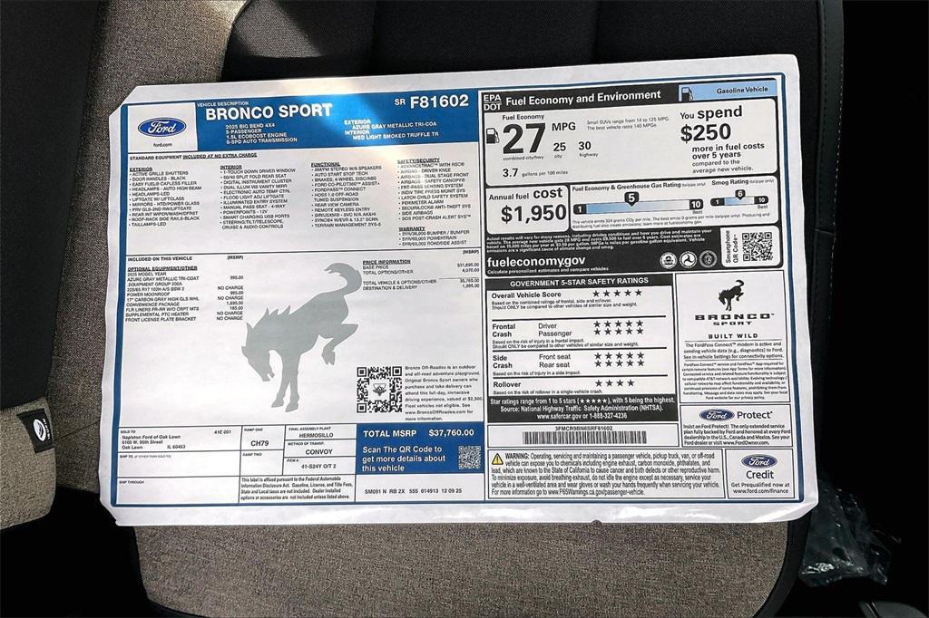 new 2025 Ford Bronco Sport car, priced at $34,603