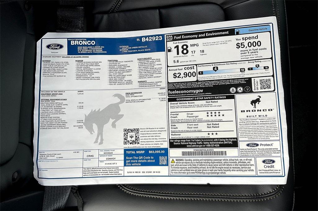 new 2025 Ford Bronco car, priced at $58,104