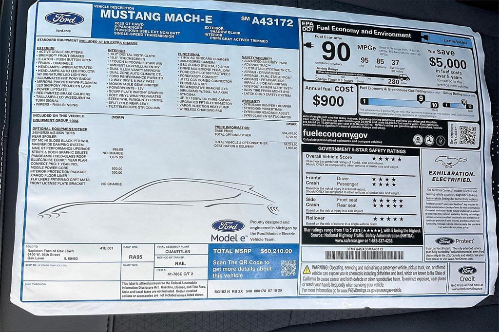 new 2025 Ford Mustang Mach-E car, priced at $51,889