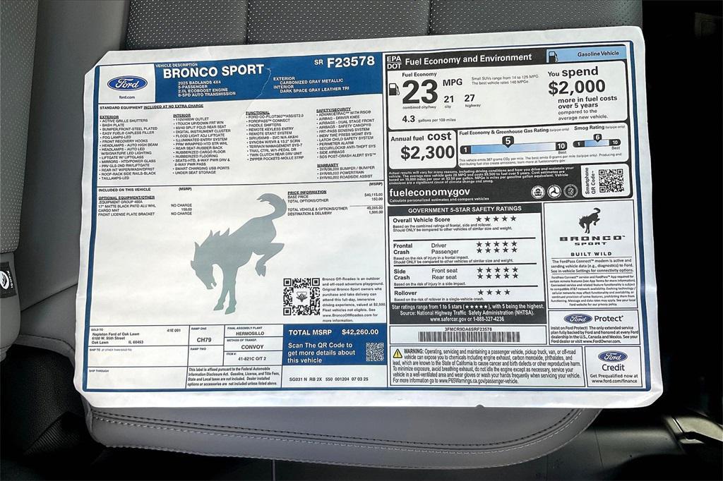 new 2025 Ford Bronco Sport car, priced at $38,913