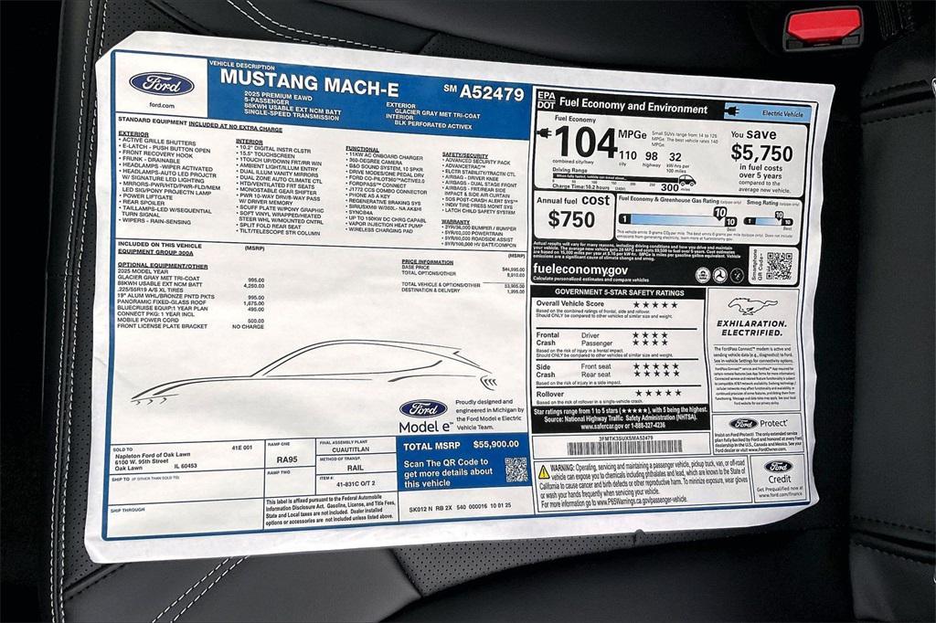 new 2025 Ford Mustang Mach-E car, priced at $53,753