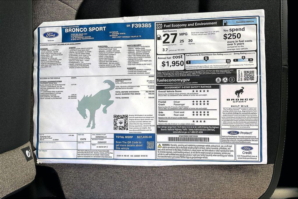 new 2025 Ford Bronco Sport car, priced at $32,038