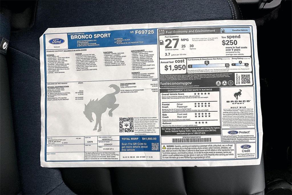 new 2025 Ford Bronco Sport car, priced at $38,349