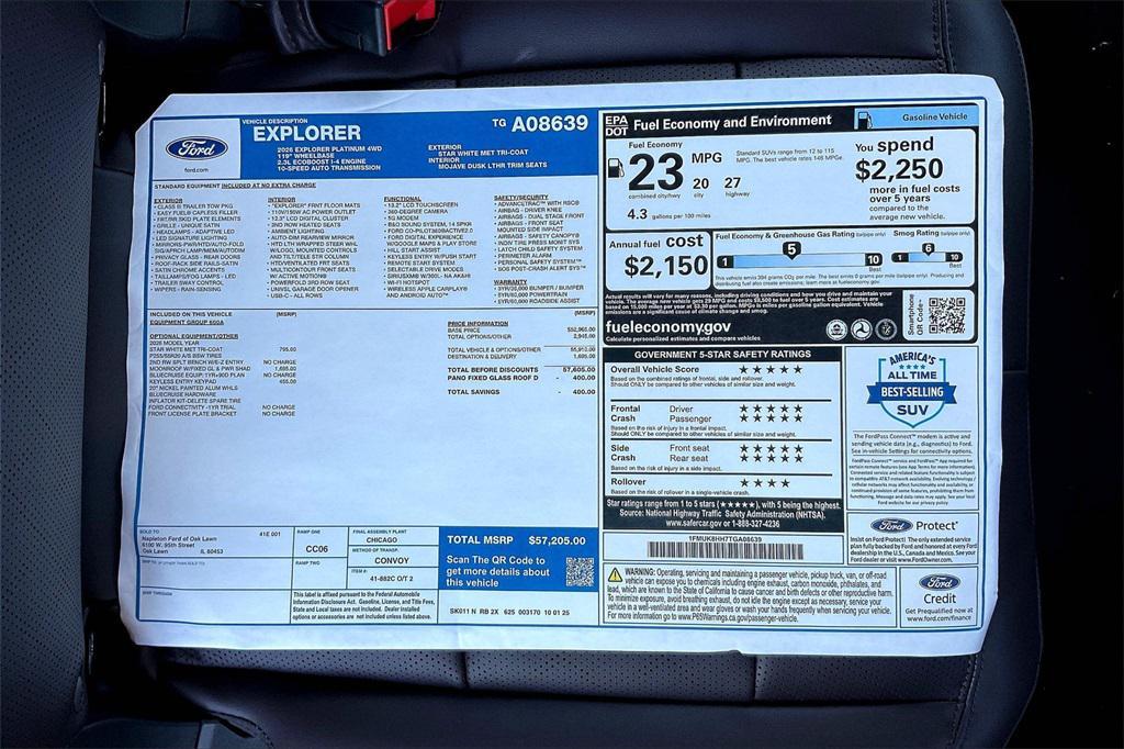 new 2026 Ford Explorer car, priced at $106,668