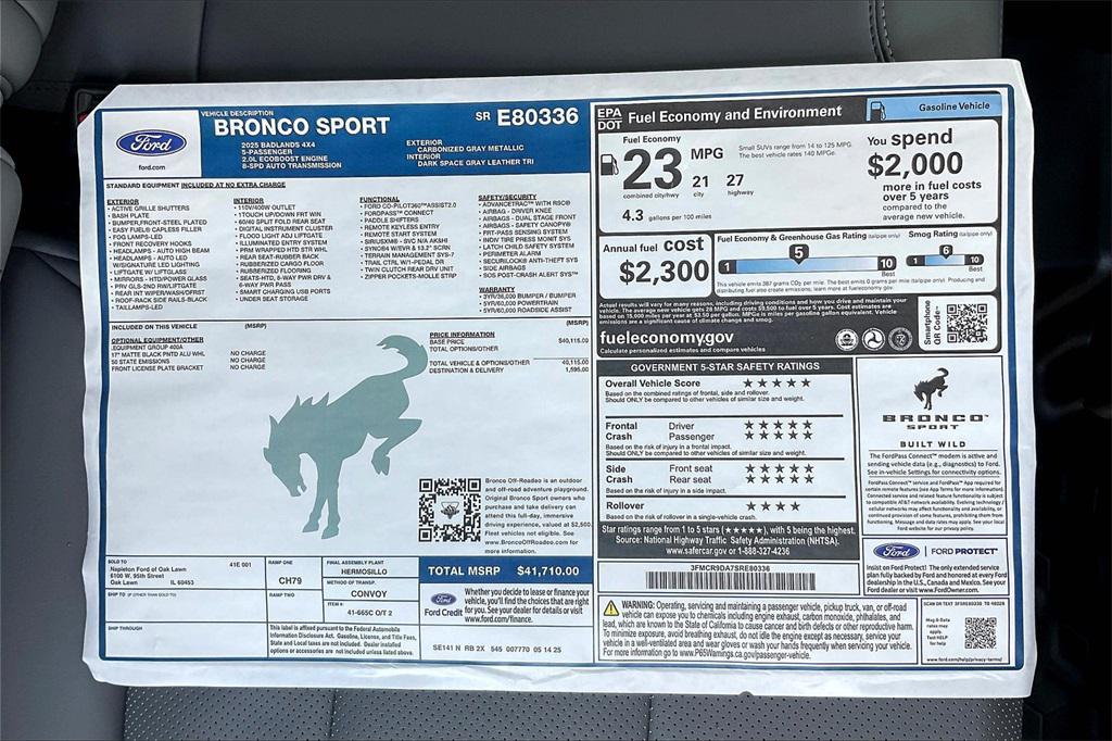 new 2025 Ford Bronco Sport car, priced at $38,375