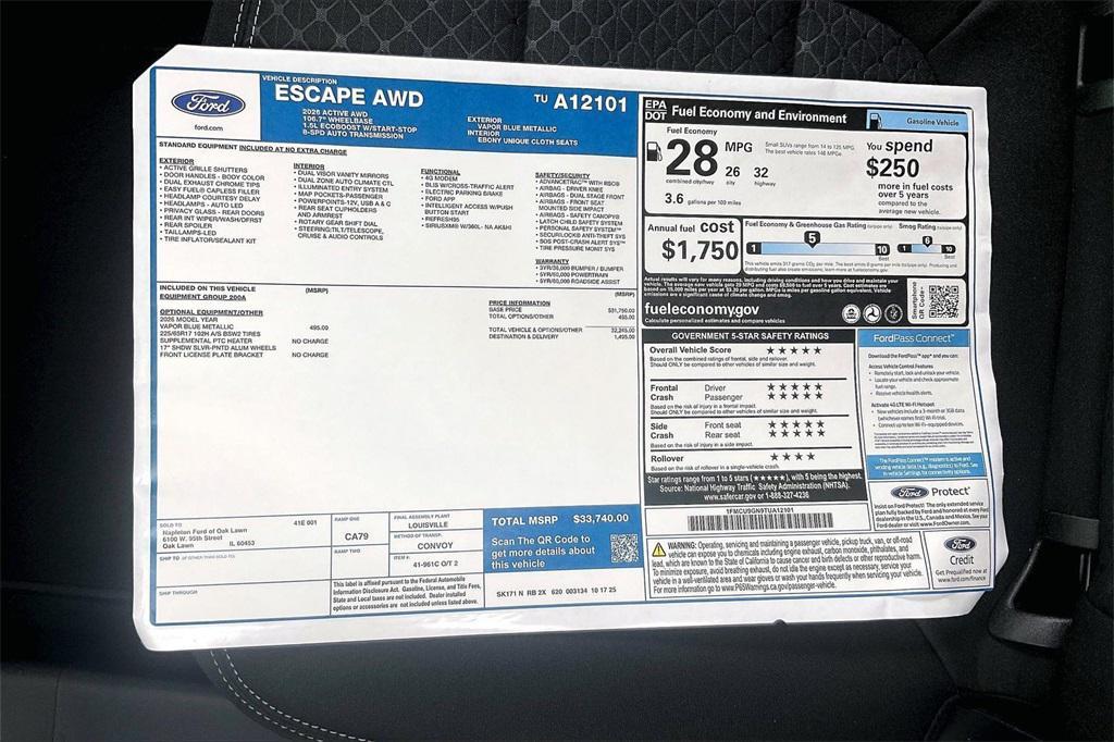new 2026 Ford Escape car, priced at $33,740