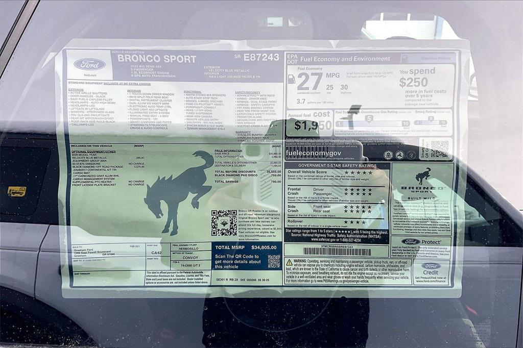 new 2025 Ford Bronco Sport car, priced at $32,686