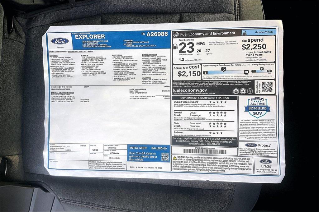 new 2026 Ford Explorer car, priced at $40,383