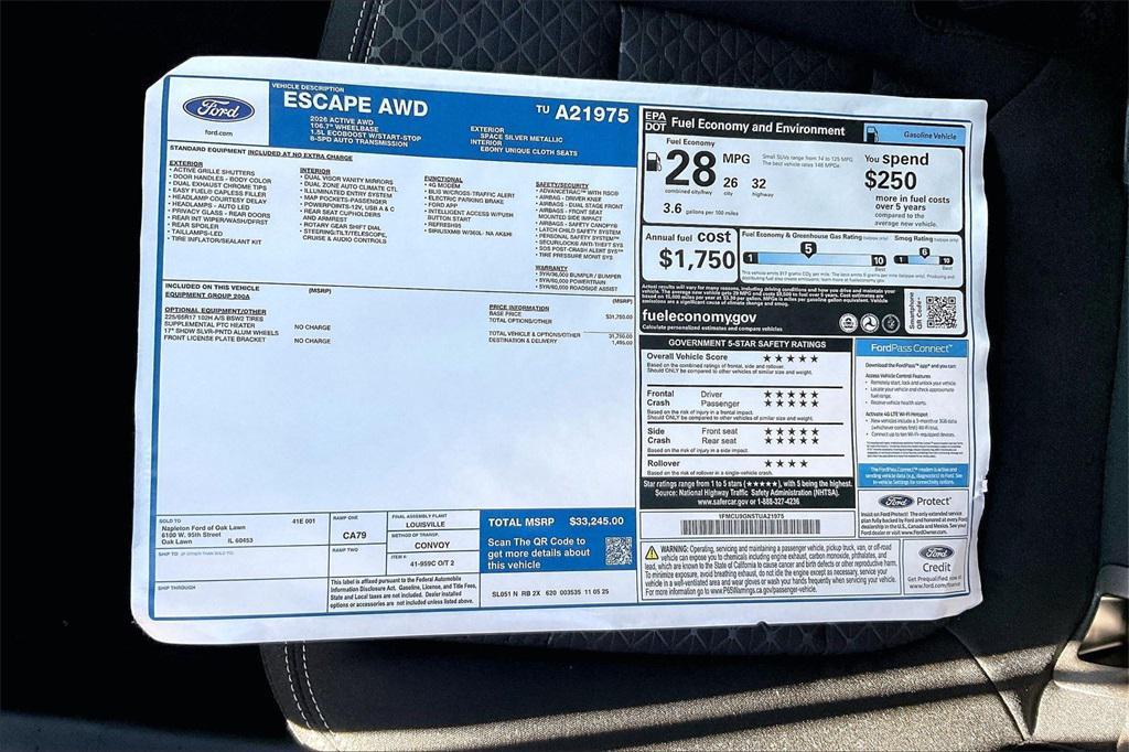 new 2026 Ford Escape car, priced at $27,616