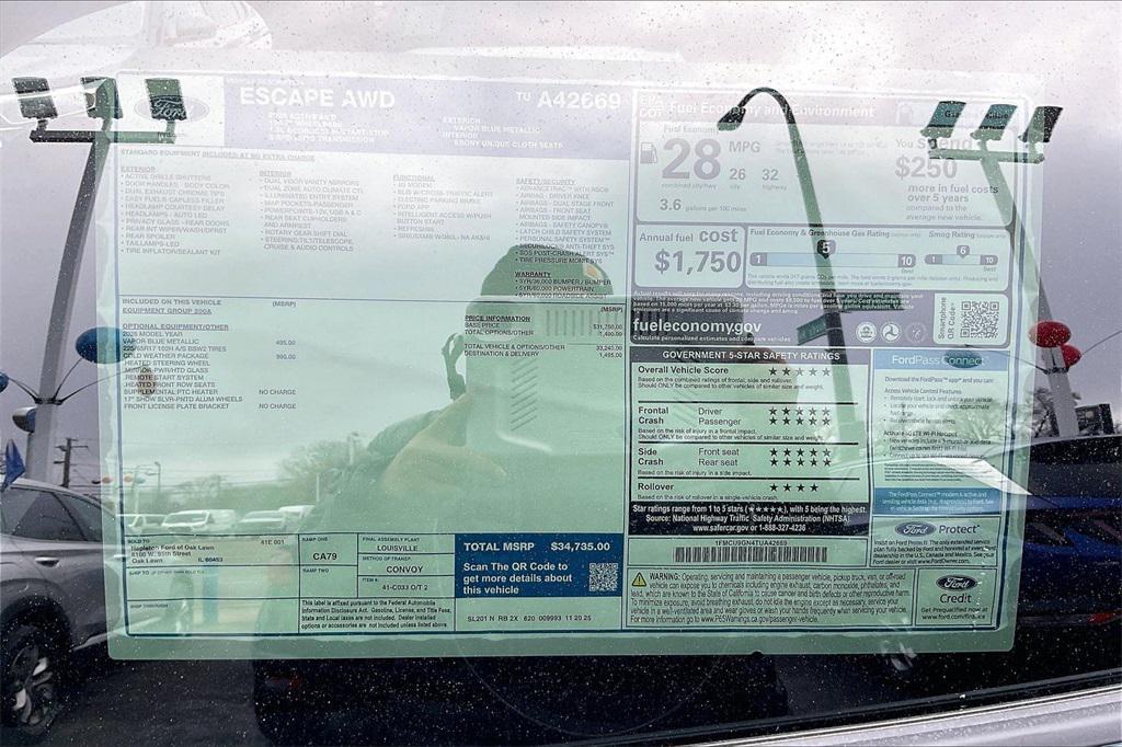 new 2026 Ford Escape car, priced at $29,852