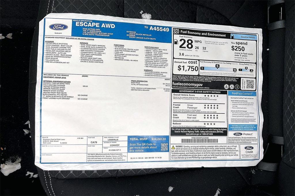 new 2026 Ford Escape car, priced at $27,897