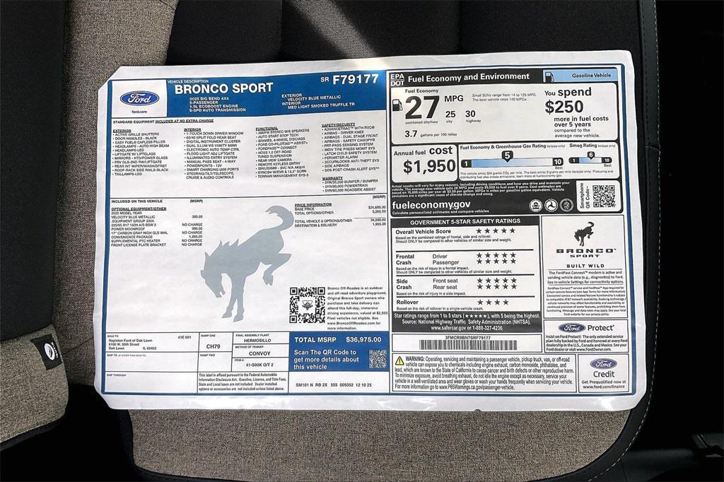 new 2025 Ford Bronco Sport car, priced at $33,929