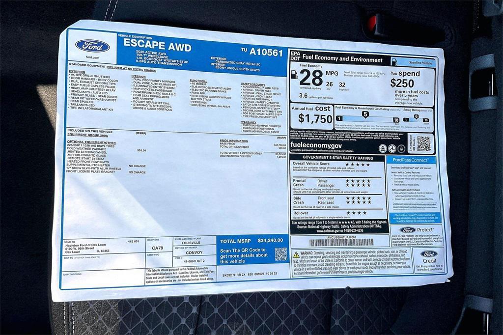 new 2026 Ford Escape car, priced at $27,902
