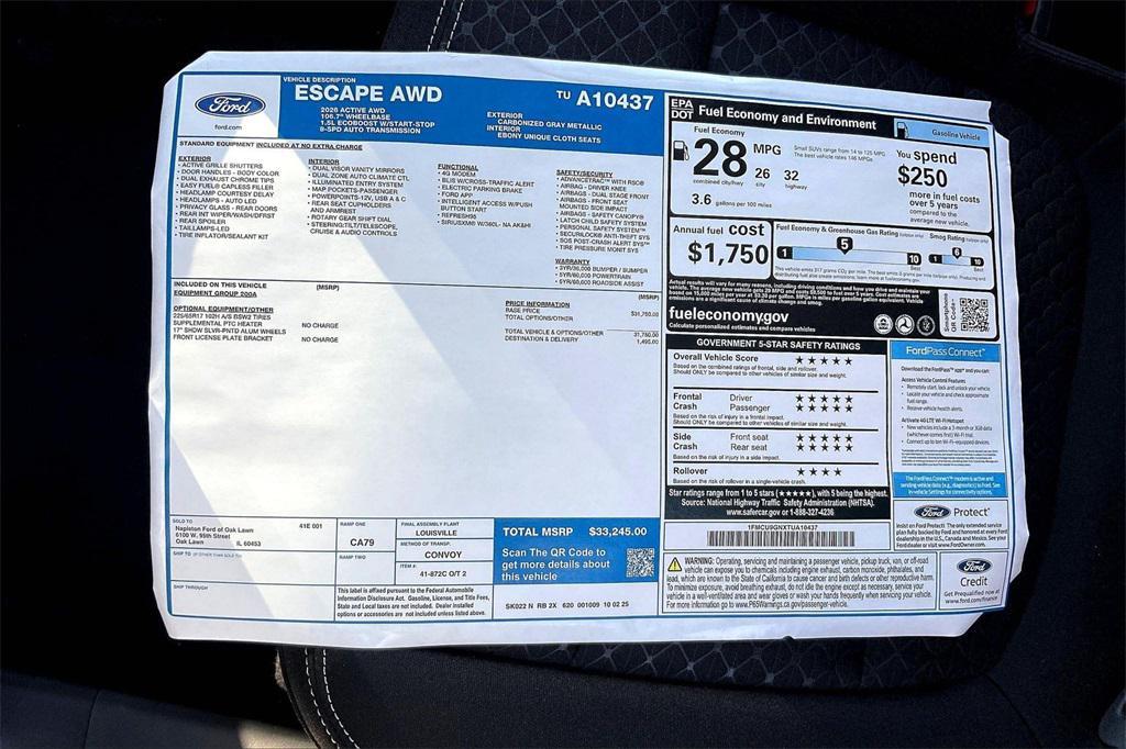 new 2026 Ford Escape car, priced at $26,986
