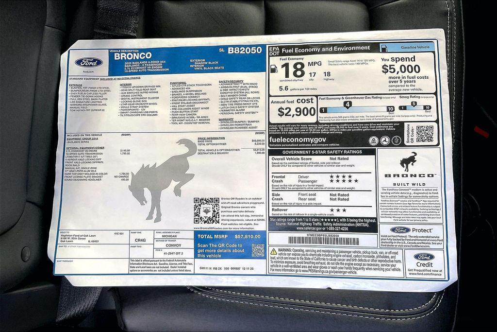 new 2025 Ford Bronco car, priced at $51,629