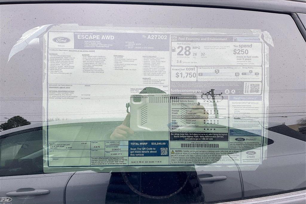 new 2026 Ford Escape car, priced at $28,481