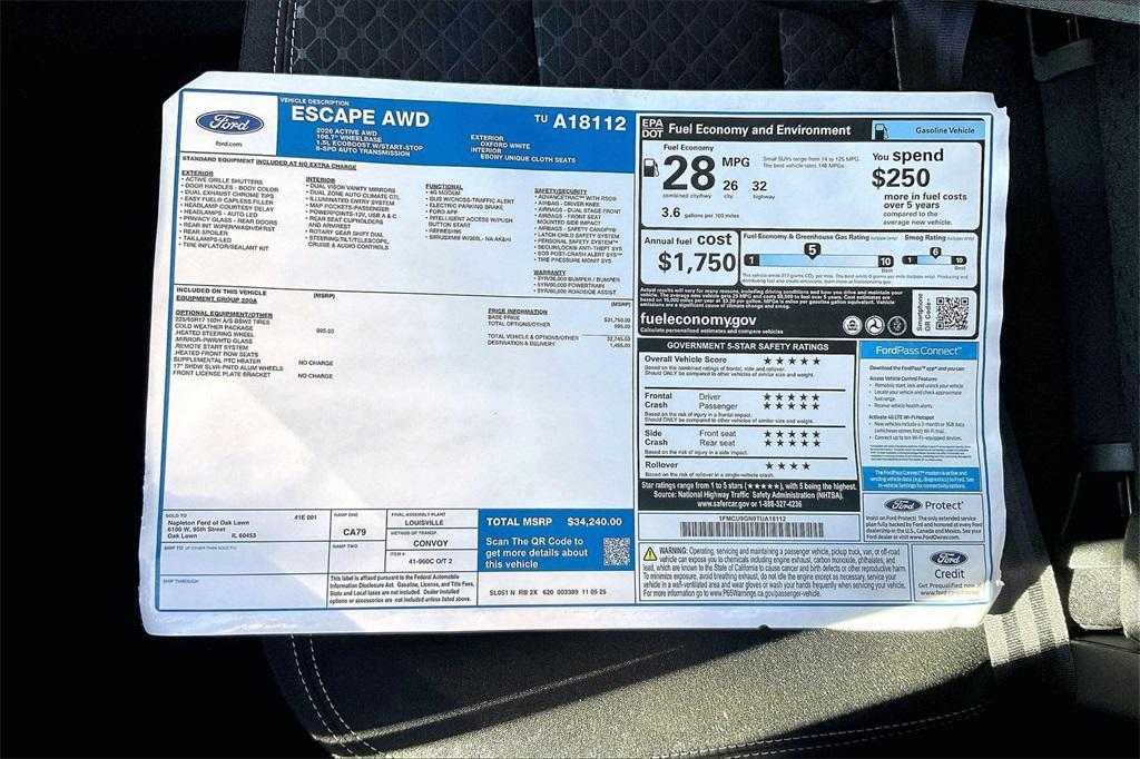 new 2026 Ford Escape car, priced at $27,897