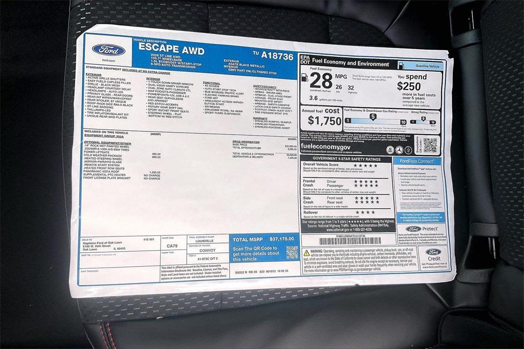 new 2026 Ford Escape car, priced at $30,621