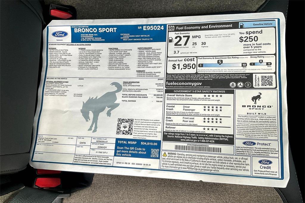 new 2025 Ford Bronco Sport car, priced at $32,198