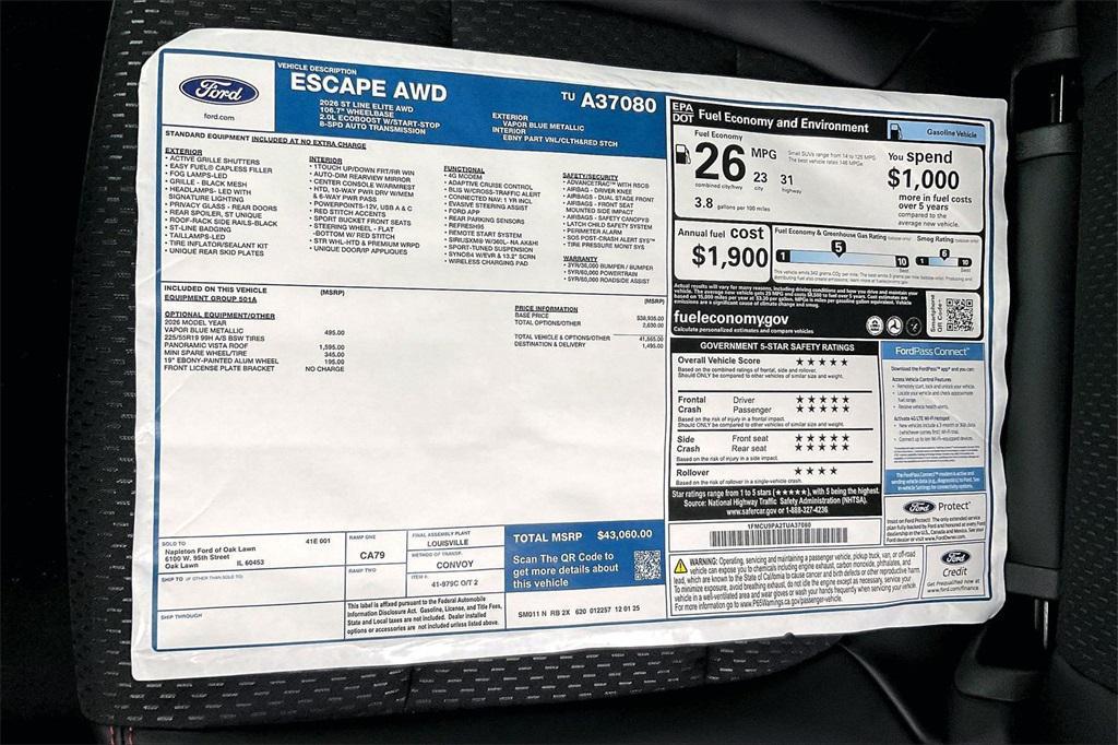 new 2026 Ford Escape car, priced at $36,995