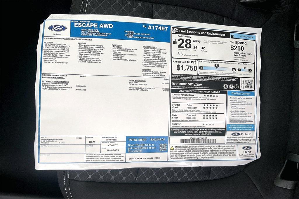new 2026 Ford Escape car, priced at $28,981