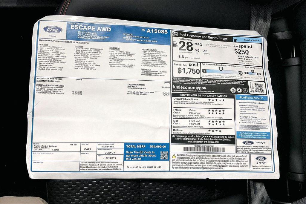 new 2026 Ford Escape car, priced at $28,276