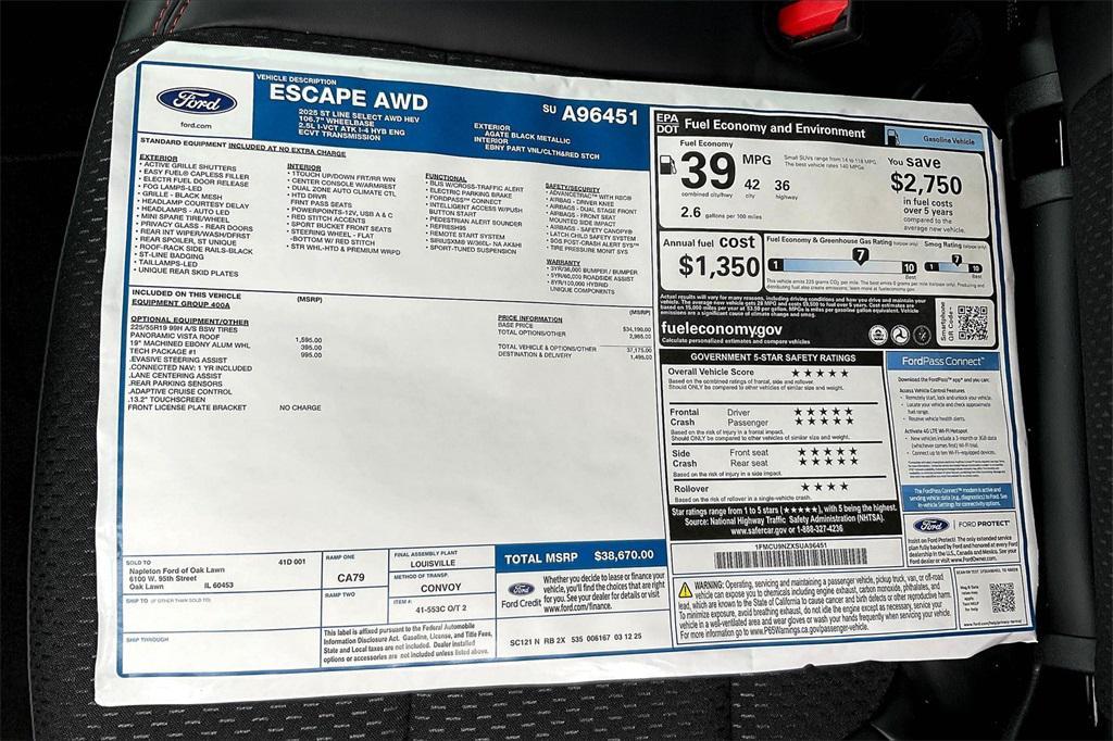 new 2025 Ford Escape car, priced at $31,747