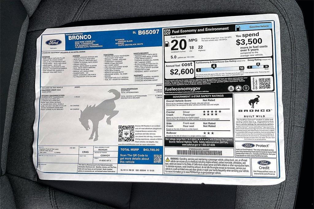 new 2025 Ford Bronco car, priced at $41,481