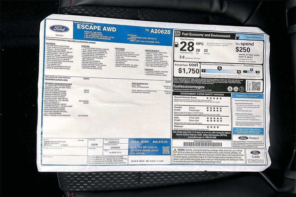 new 2026 Ford Escape car, priced at $30,764