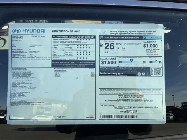 new 2026 Hyundai Tucson car, priced at $33,165