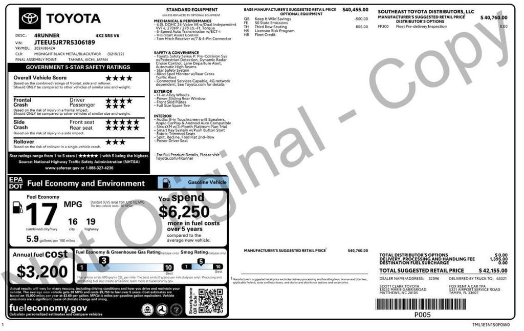 used 2024 Toyota 4Runner car, priced at $30,998