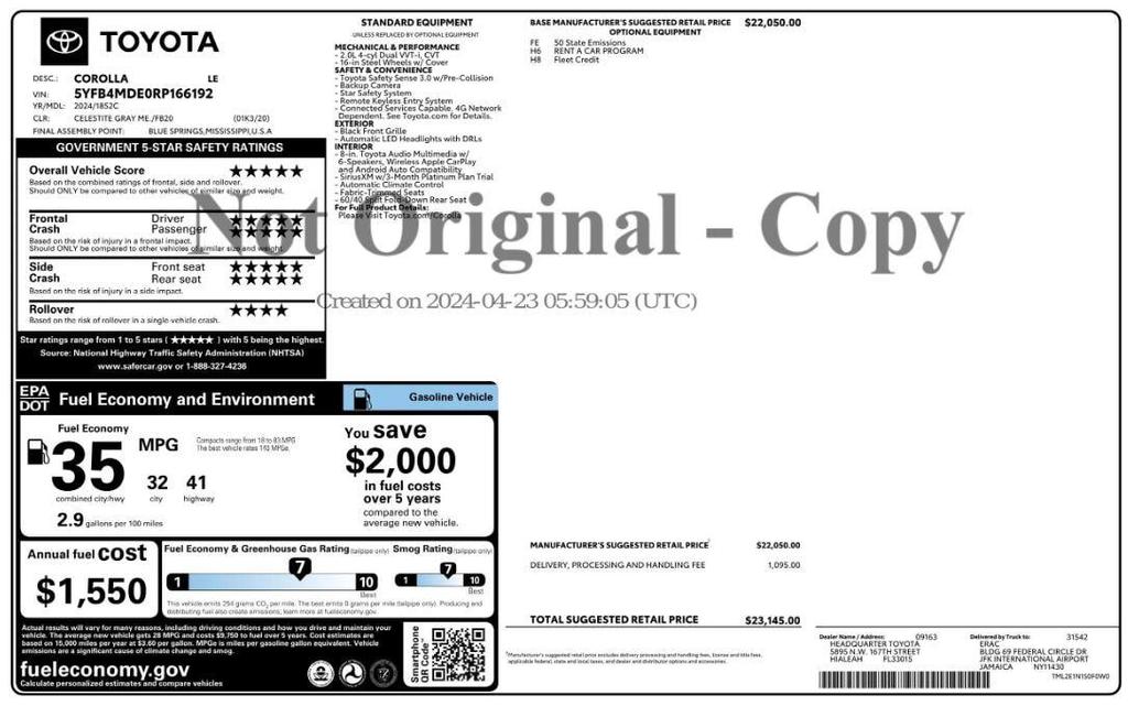 used 2024 Toyota Corolla car, priced at $17,499