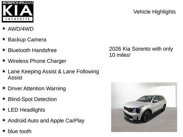 new 2026 Kia Sorento car, priced at $35,644