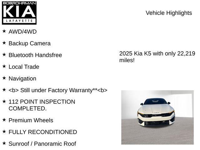 used 2025 Kia K5 car, priced at $28,261