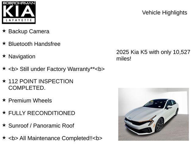 used 2025 Kia K5 car, priced at $27,978