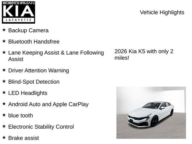 new 2026 Kia K5 car, priced at $26,392