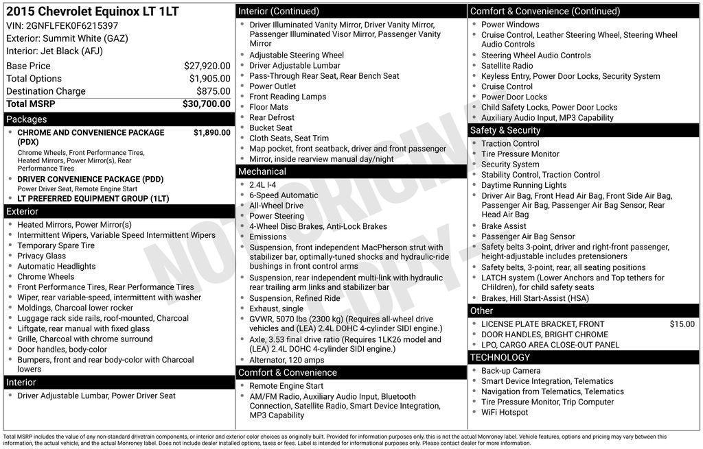 used 2015 Chevrolet Equinox car