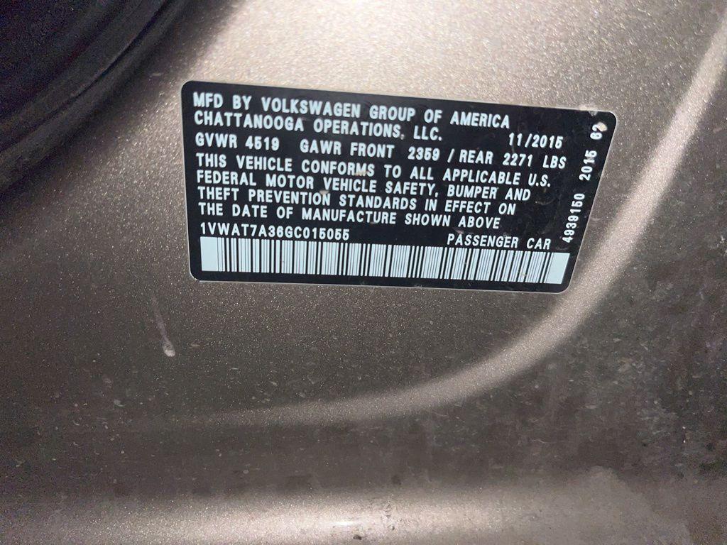 used 2016 Volkswagen Passat car, priced at $10,500